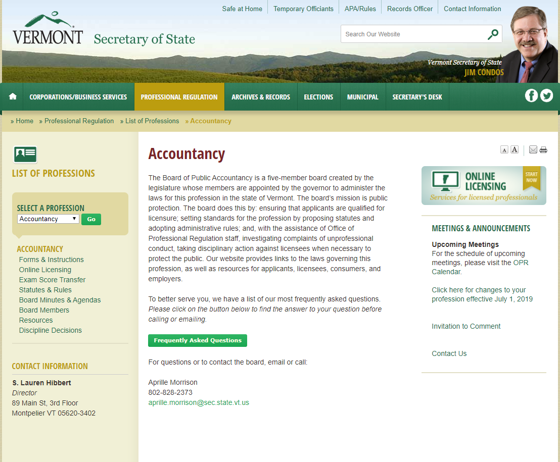 Vermont Board of Public Accountancy