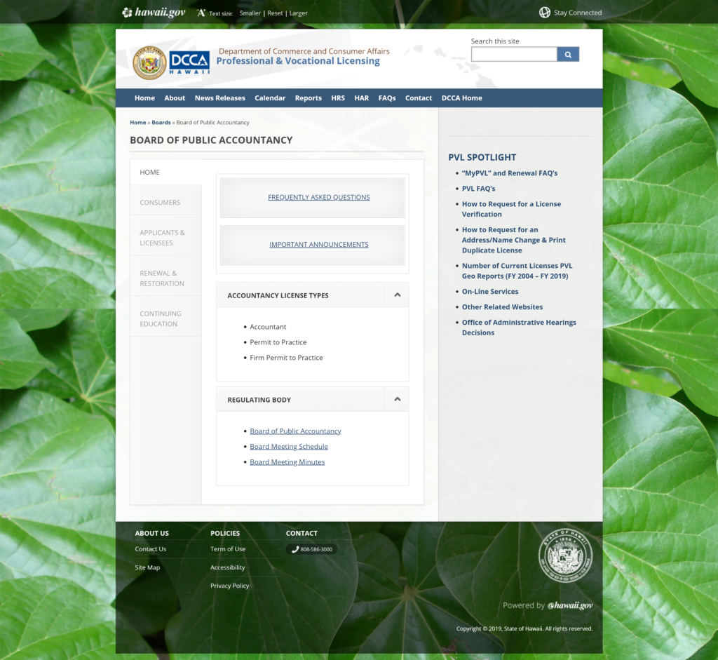 Hawaii Board of Public Accountancy